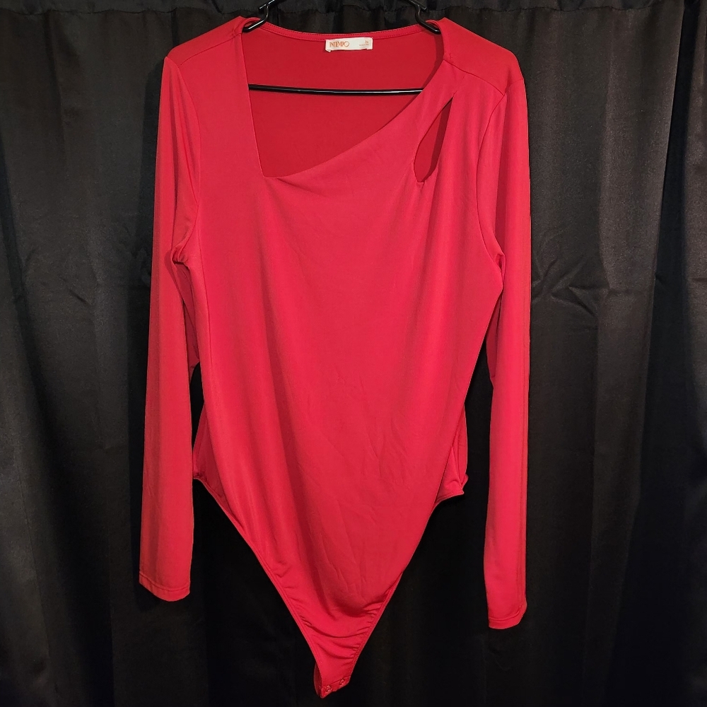 Red Long Sleeve Women's Bodysuit | Sz XL